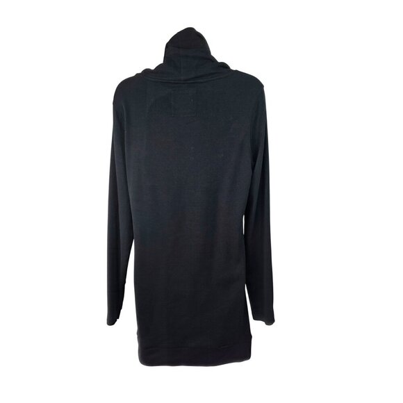 Lily Lottie Long Black Drawstring High Neck Sweatshirt Sz S Kangaroo Pocket NEW - Picture 6 of 10